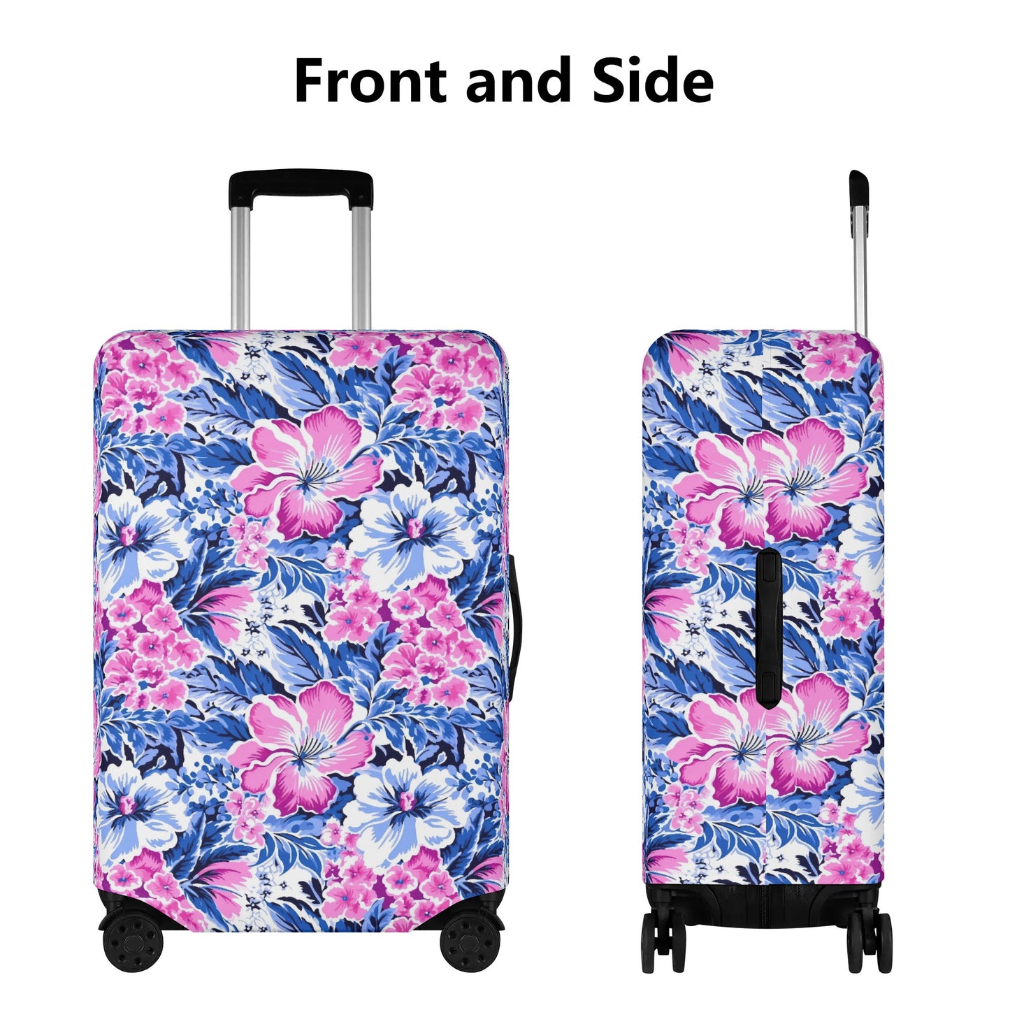 Bright Blooms: Pink and Blue Watercolor Hibiscus in Vivid Splendor Luggage Protector and Cover 4 Sizes