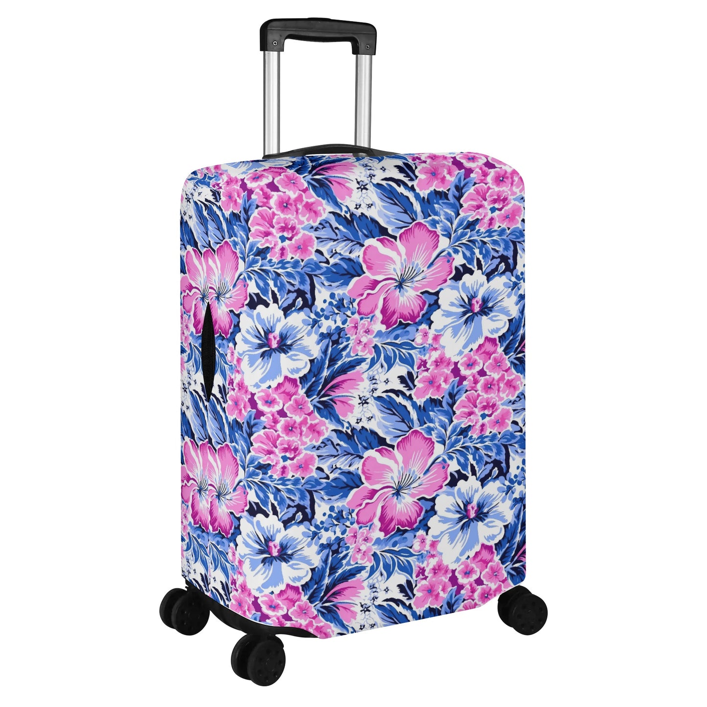 Bright Blooms: Pink and Blue Watercolor Hibiscus in Vivid Splendor Luggage Protector and Cover 4 Sizes