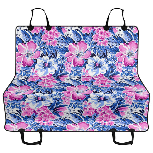 Bright Blooms: Pink and Blue Watercolor Hibiscus in Vivid Splendor Car Pet Seat Cover 2 Sizes