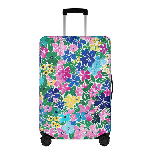 Rainbow Blooms: Vibrant Multi-color Watercolor Flowers in Full Bloom Luggage Protector and Cover 4 Sizes