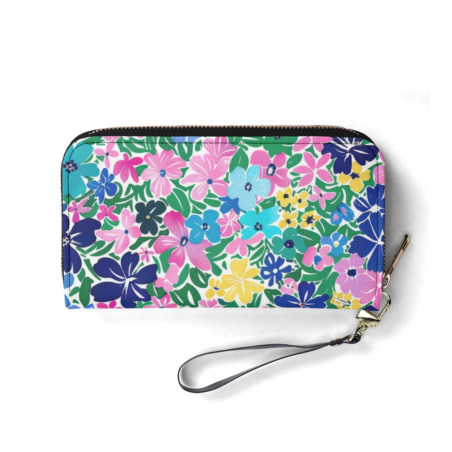 Rainbow Blooms: Vibrant Multi-color Watercolor Flowers in Full Bloom - Leather Wallet (PU)