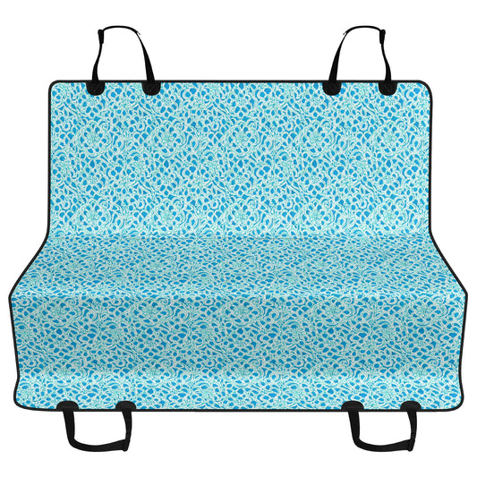 Luminous Swirls: Abstract Watercolor Floral Patterns in Lime Green and Blue Car Pet Seat Cover 2 Sizes