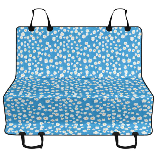 Skys Whisper: Tiny White Daisies on a Serene Blue Car Pet Seat Cover 2 Sizes