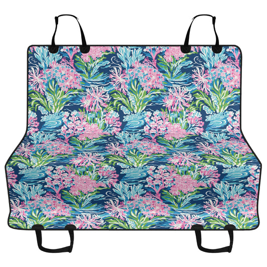 Blush Blossoms: Watercolor Water Garden Adorned with Pink Flowers Car Pet Seat Cover 2 Sizes