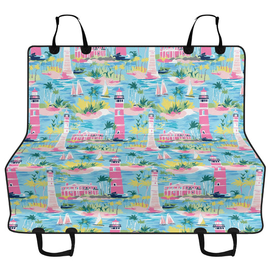 Coastal Charms: Sailboats and Lighthouses Adorning the Coastline Car Pet Seat Cover 2 Sizes