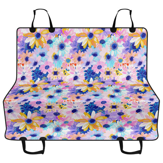 Watercolor Wonderland: Large Colorful Daisies Blooming with Radiance Car Pet Seat Cover 2 Sizes