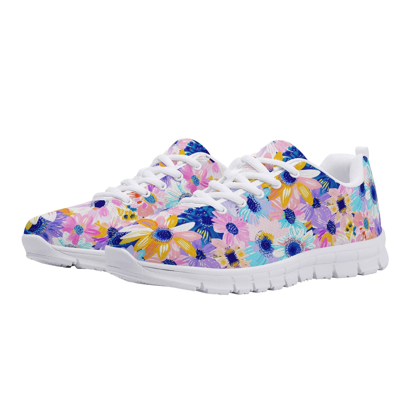 Watercolor Wonderland: Large Colorful Daisies Blooming with Radiance Womens EVA Mesh Running Shoes US5-US12