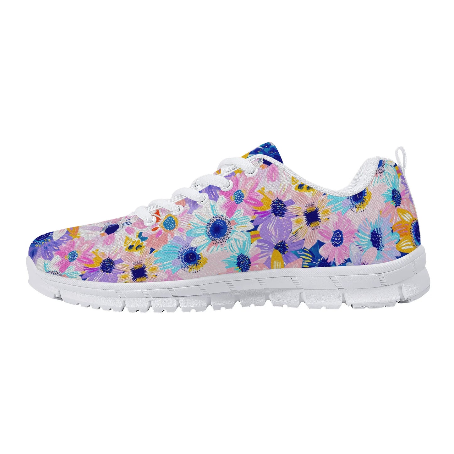 Watercolor Wonderland: Large Colorful Daisies Blooming with Radiance Womens EVA Mesh Running Shoes US5-US12