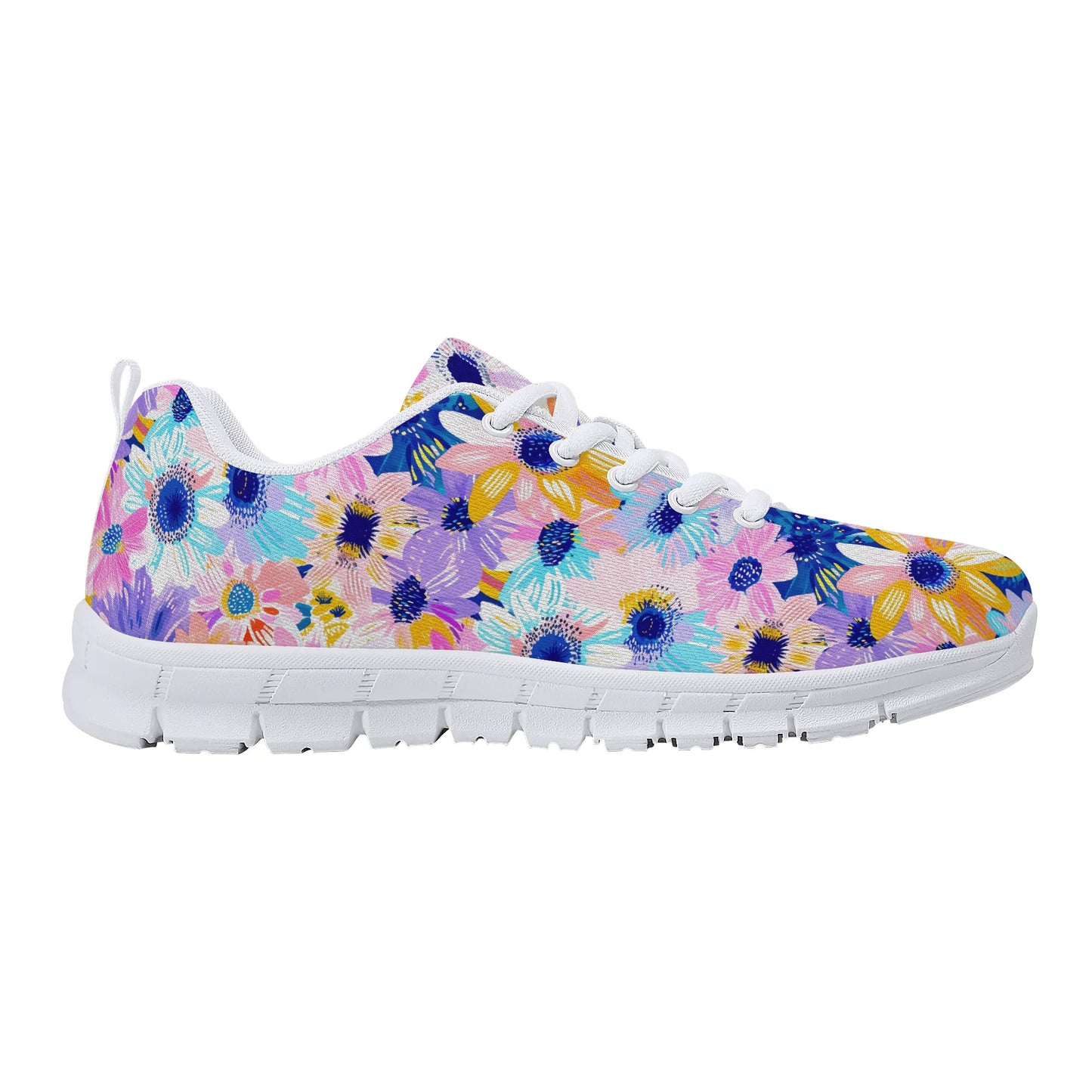 Watercolor Wonderland: Large Colorful Daisies Blooming with Radiance Womens EVA Mesh Running Shoes US5-US12