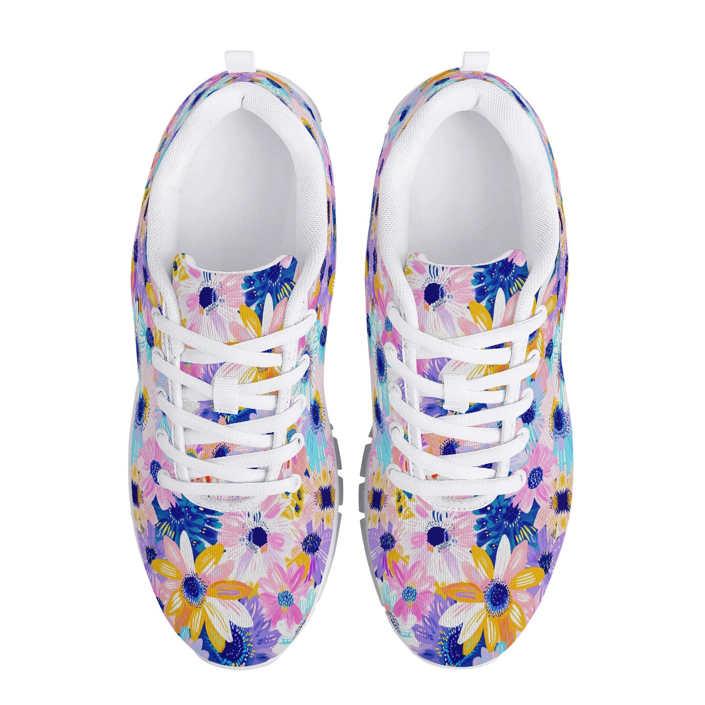 Watercolor Wonderland: Large Colorful Daisies Blooming with Radiance Womens EVA Mesh Running Shoes US5-US12