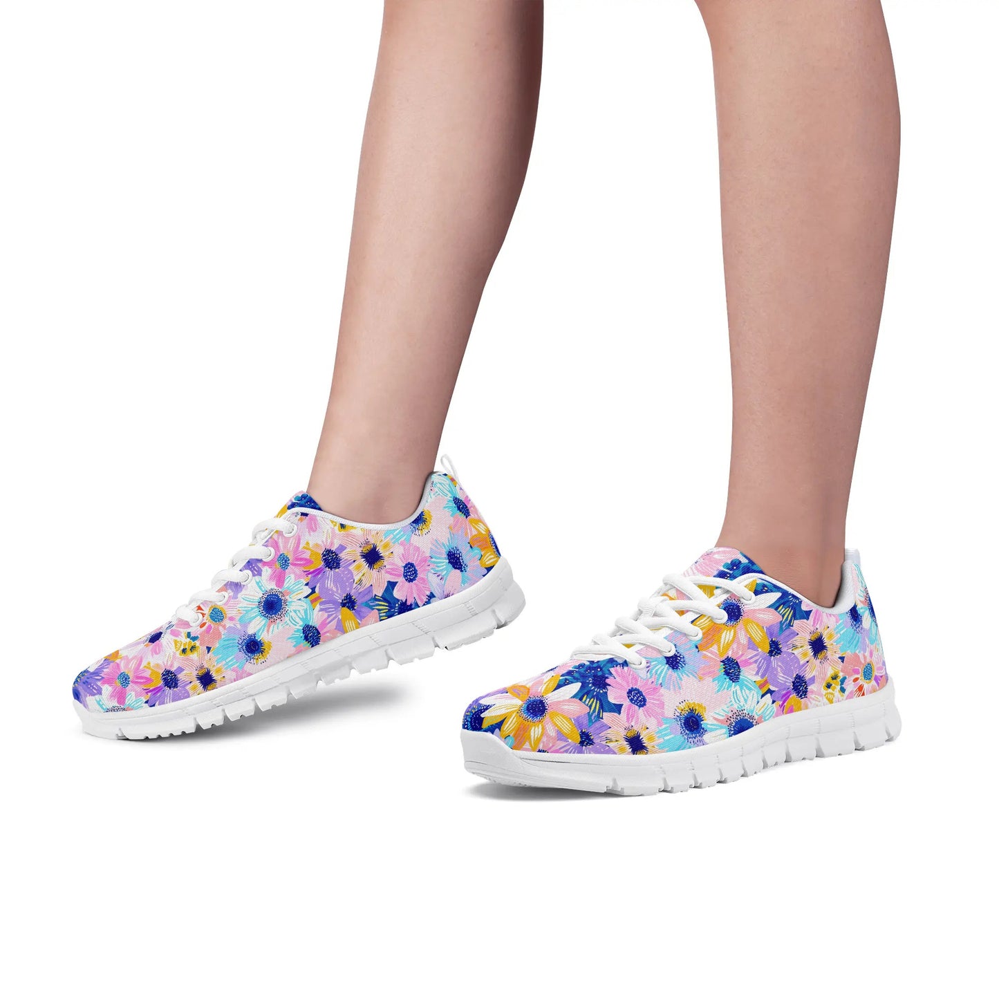 Watercolor Wonderland: Large Colorful Daisies Blooming with Radiance Womens EVA Mesh Running Shoes US5-US12