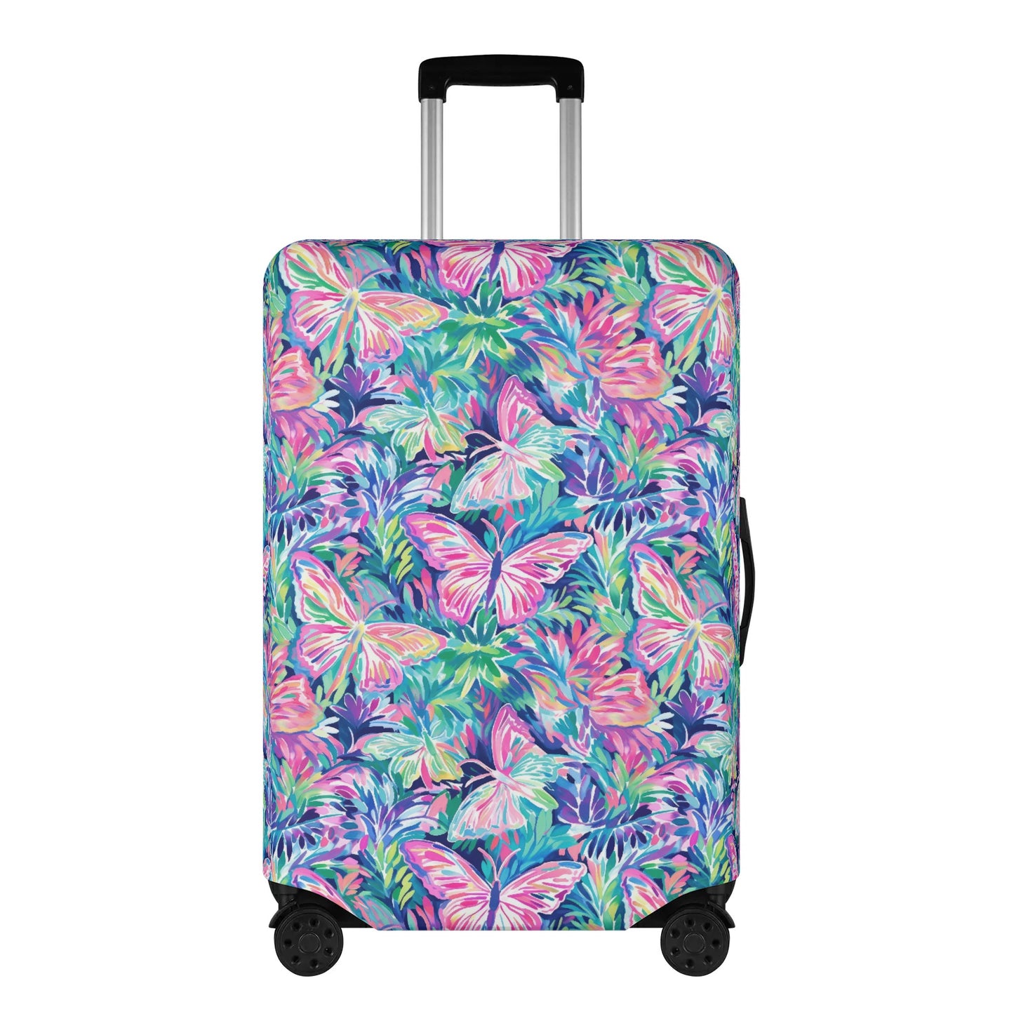 Fluttering Rainbows: Vibrant Watercolor Butterflies in Flight Luggage Protector and Cover 4 Sizes