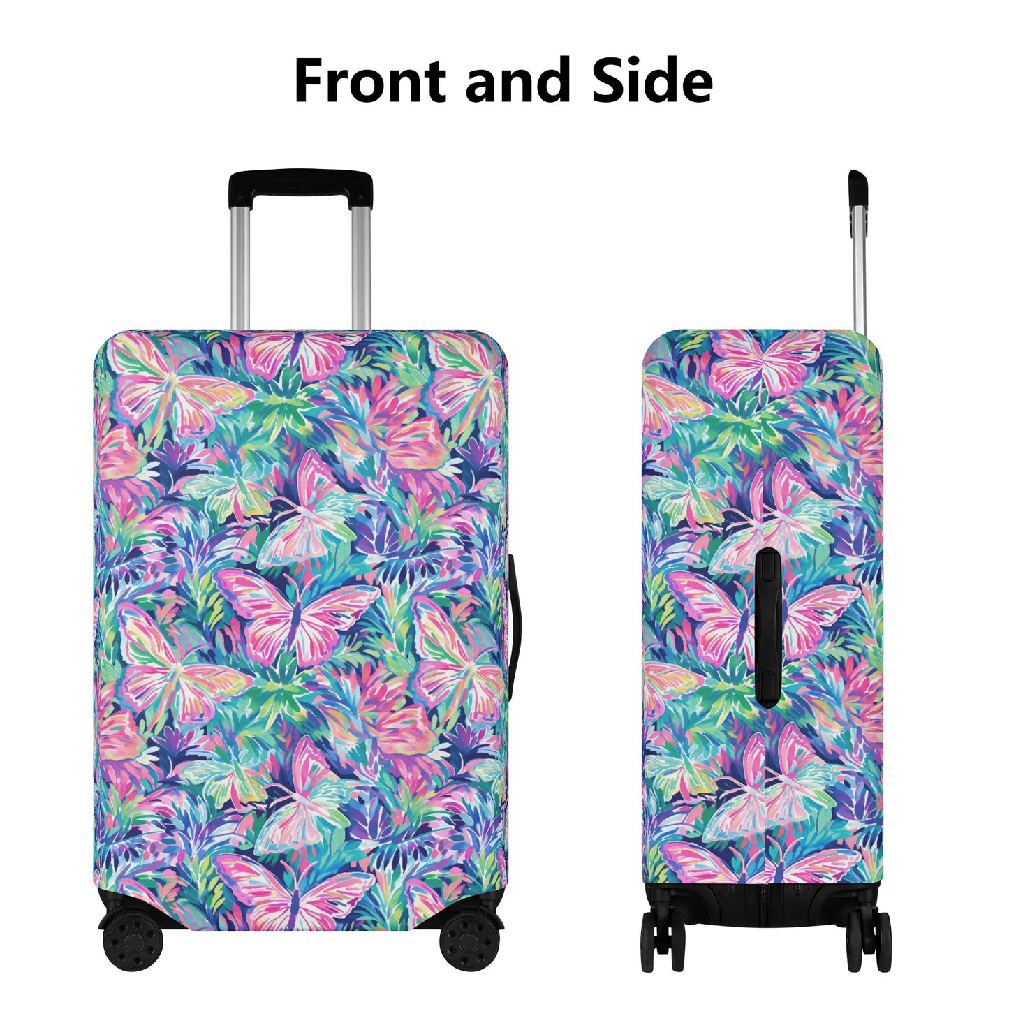 Fluttering Rainbows: Vibrant Watercolor Butterflies in Flight Luggage Protector and Cover 4 Sizes