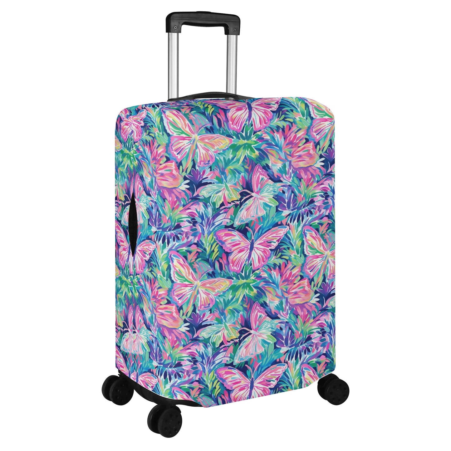 Fluttering Rainbows: Vibrant Watercolor Butterflies in Flight Luggage Protector and Cover 4 Sizes