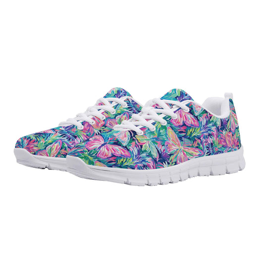 Fluttering Rainbows: Vibrant Watercolor Butterflies in Flight Womens EVA Mesh Running Shoes US5-US12