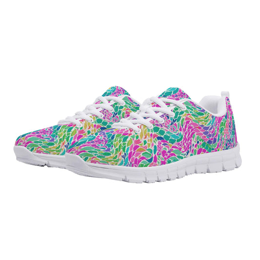 Enchanted Waves: Rainbow Mermaid Dancing in the Sea Womens EVA Mesh Running Shoes US5-US12