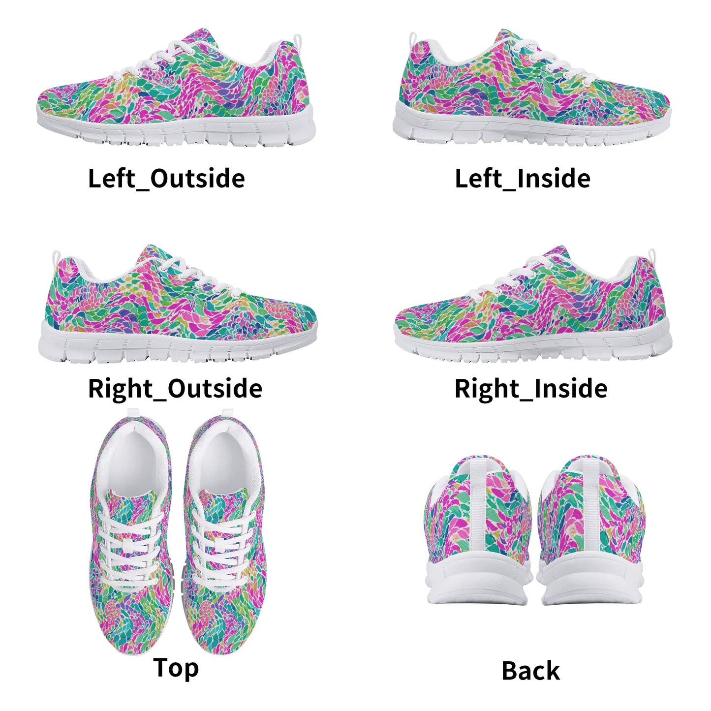 Enchanted Waves: Rainbow Mermaid Dancing in the Sea Womens EVA Mesh Running Shoes US5-US12