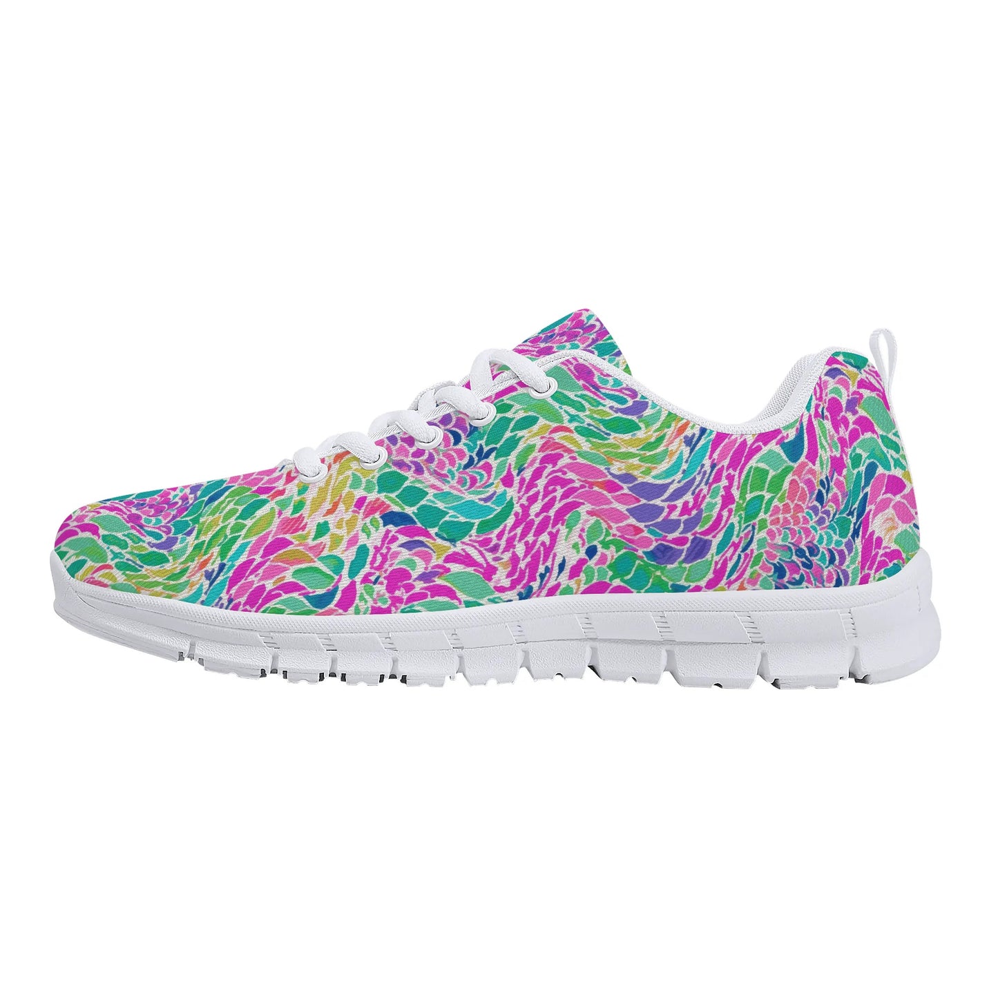 Enchanted Waves: Rainbow Mermaid Dancing in the Sea Womens EVA Mesh Running Shoes US5-US12