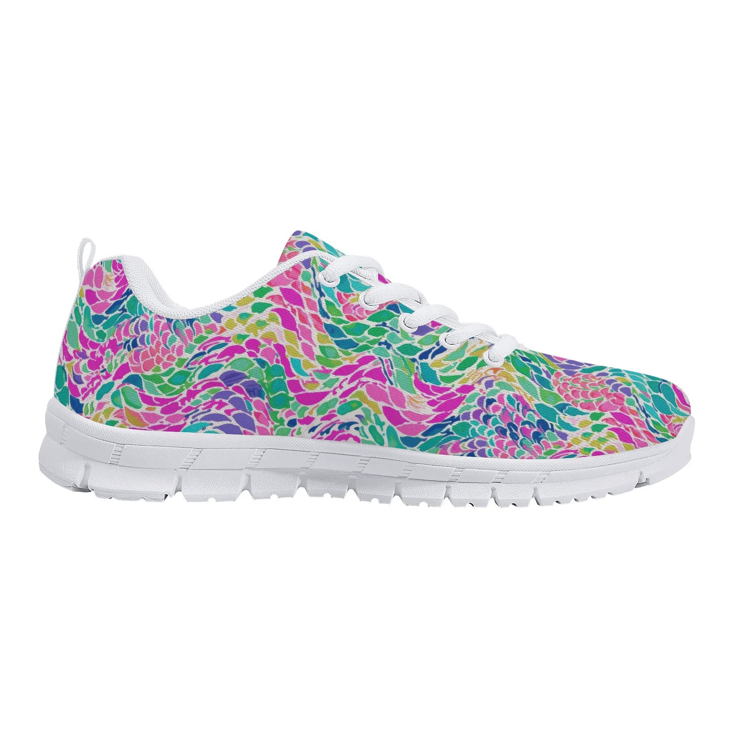 Enchanted Waves: Rainbow Mermaid Dancing in the Sea Womens EVA Mesh Running Shoes US5-US12