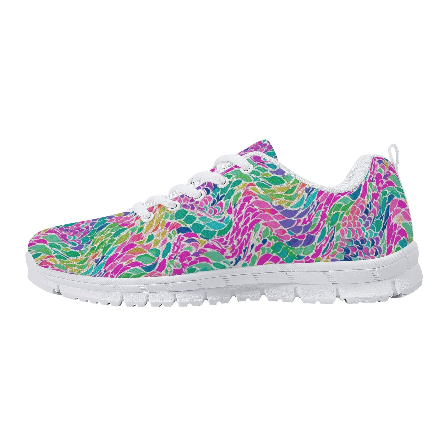 Enchanted Waves: Rainbow Mermaid Dancing in the Sea Womens EVA Mesh Running Shoes US5-US12