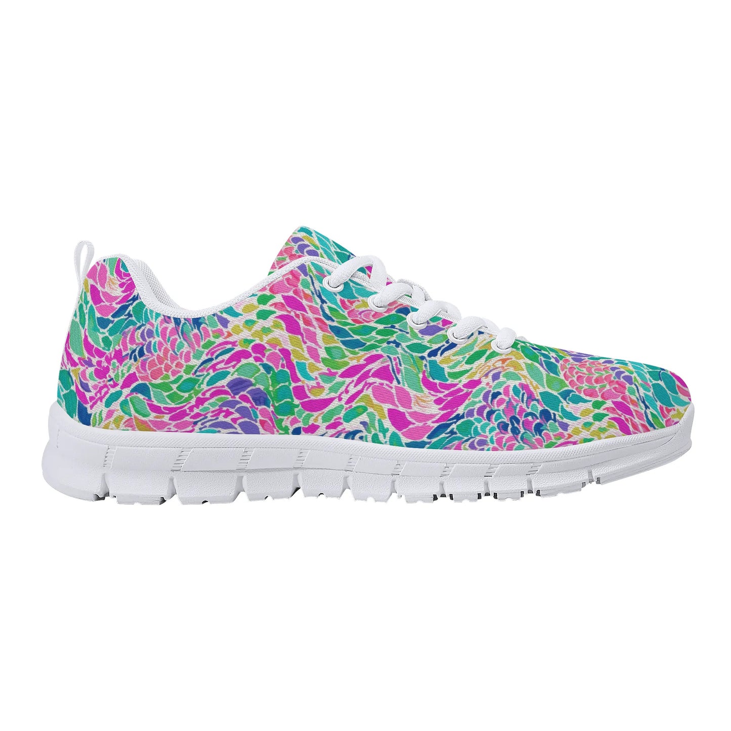 Enchanted Waves: Rainbow Mermaid Dancing in the Sea Womens EVA Mesh Running Shoes US5-US12