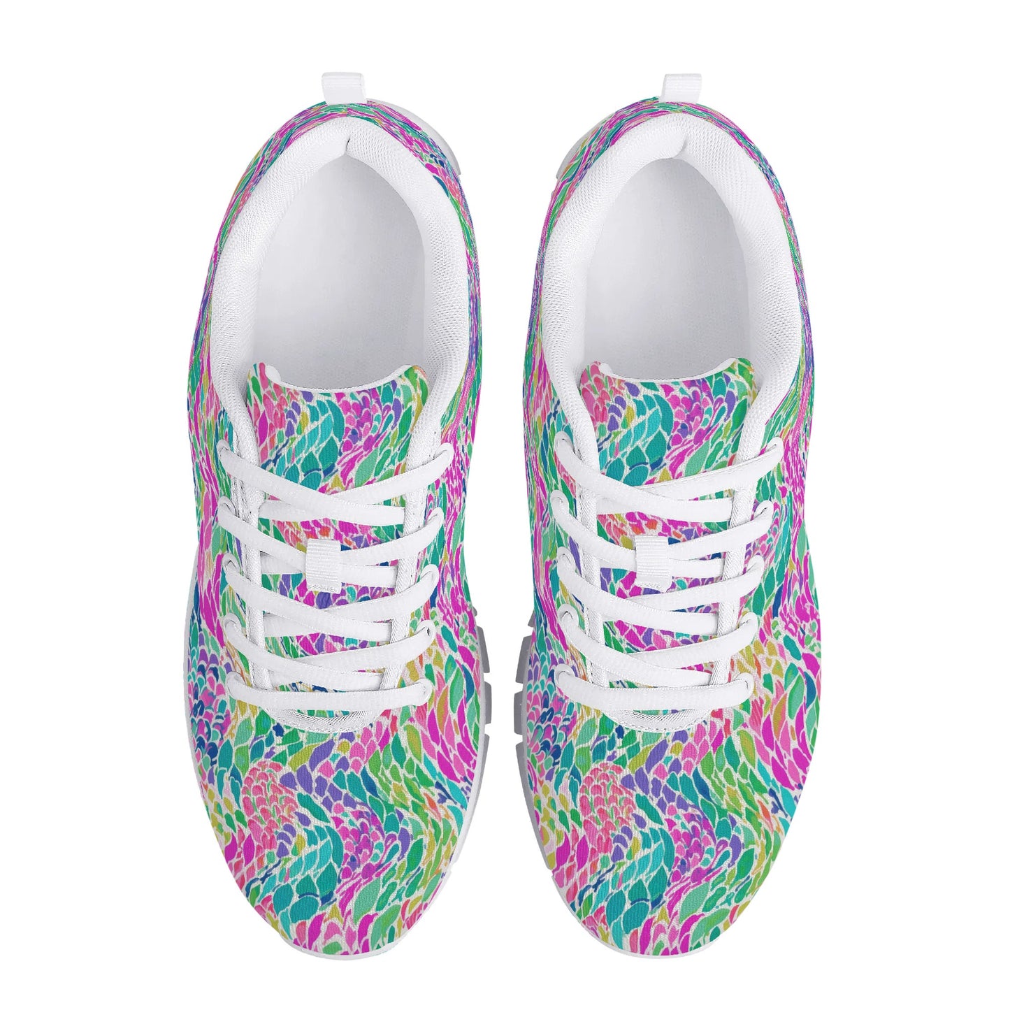 Enchanted Waves: Rainbow Mermaid Dancing in the Sea Womens EVA Mesh Running Shoes US5-US12