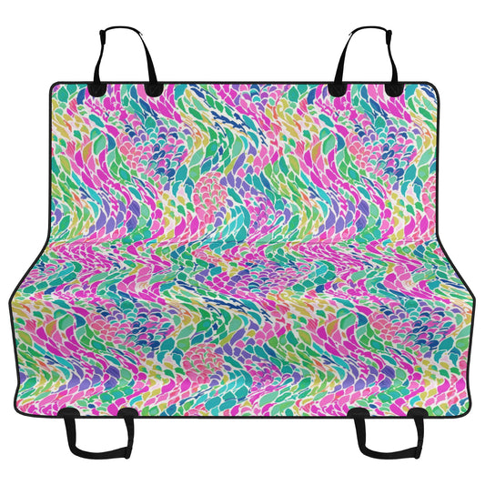 Enchanted Waves: Rainbow Mermaid Dancing in the Sea Car Pet Seat Cover 2 Sizes