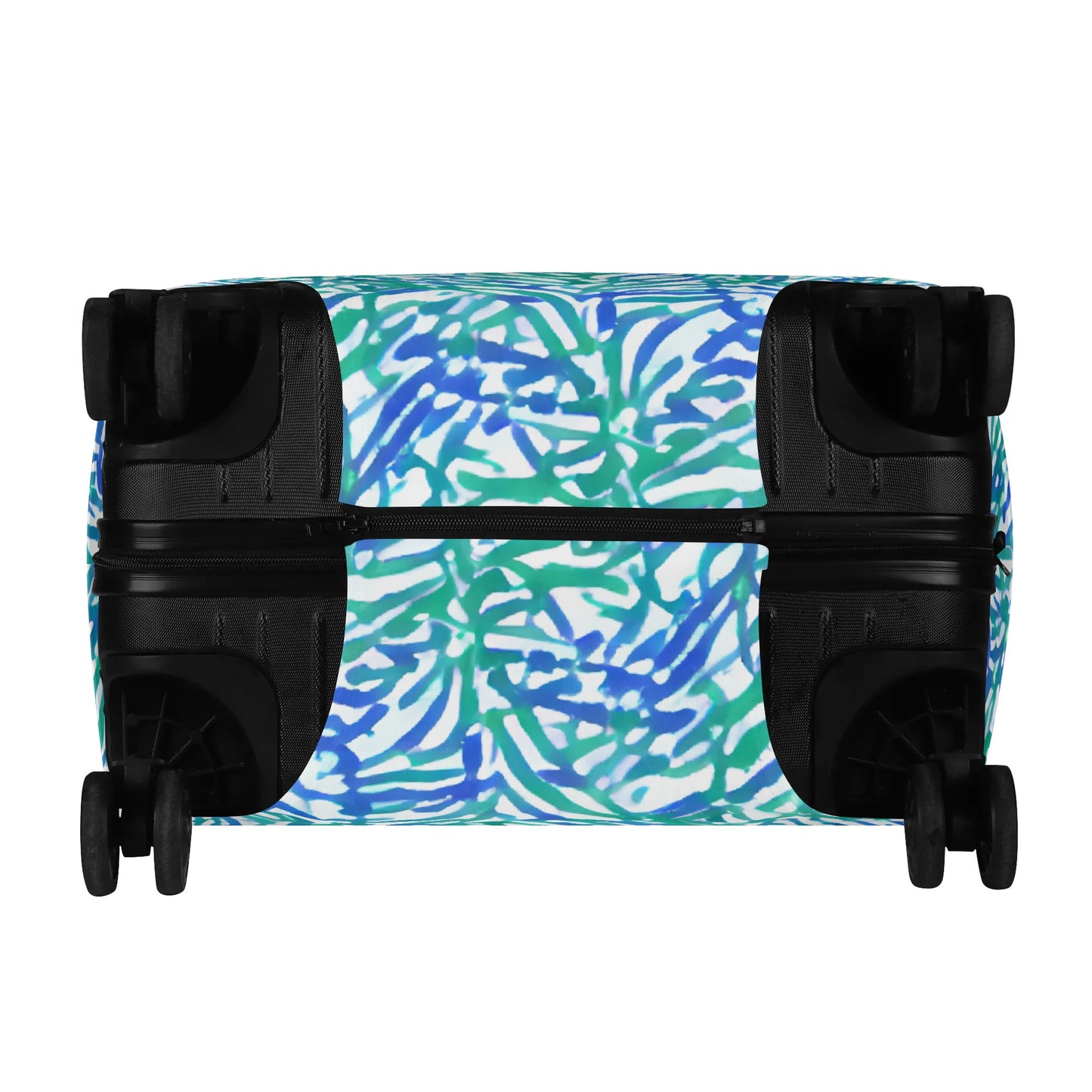 Tropical Fusion: Abstract Palm Leaves in Lime Green and Blue Hues  Luggage Protector and Cover 4 Sizes