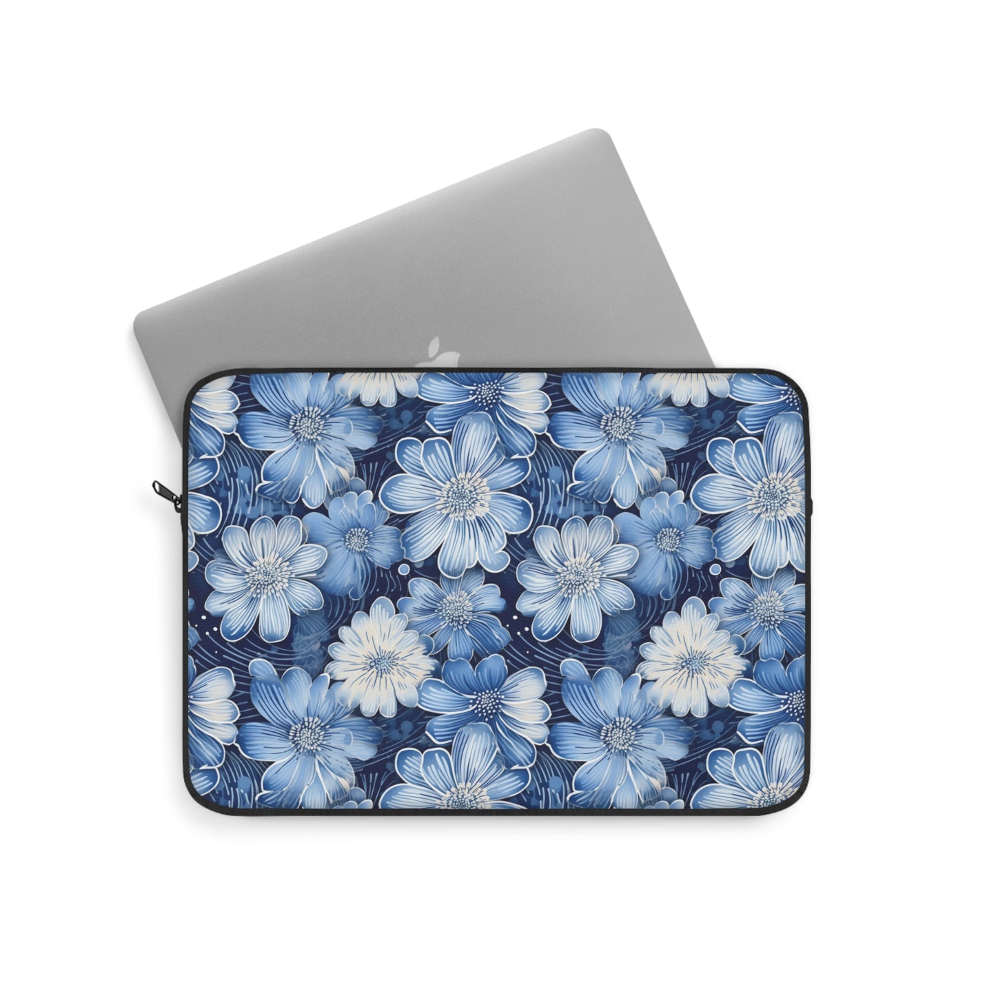 Watercolor Blossom in Blue and White Laptop or Ipad Protective Sleeve 3 Sizes Available