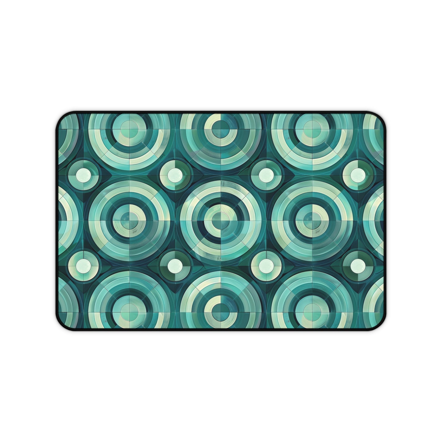 Oceanic Echoes of Layered Circles in Turquoise and Aqua Extended Gaming Mouse Pad  Desk Mat  - 3 Sizes