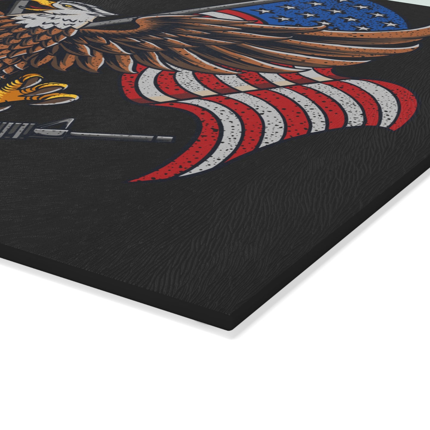 American Flags with Eagle - Glass Cutting Board  8" x 11" and 11" x 15"