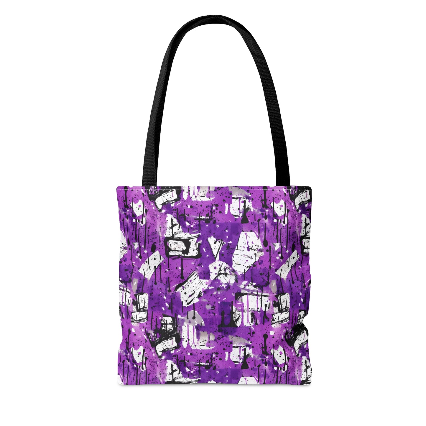 Purple & Black Graffiti Design - Canvas Tote 3 Sizes