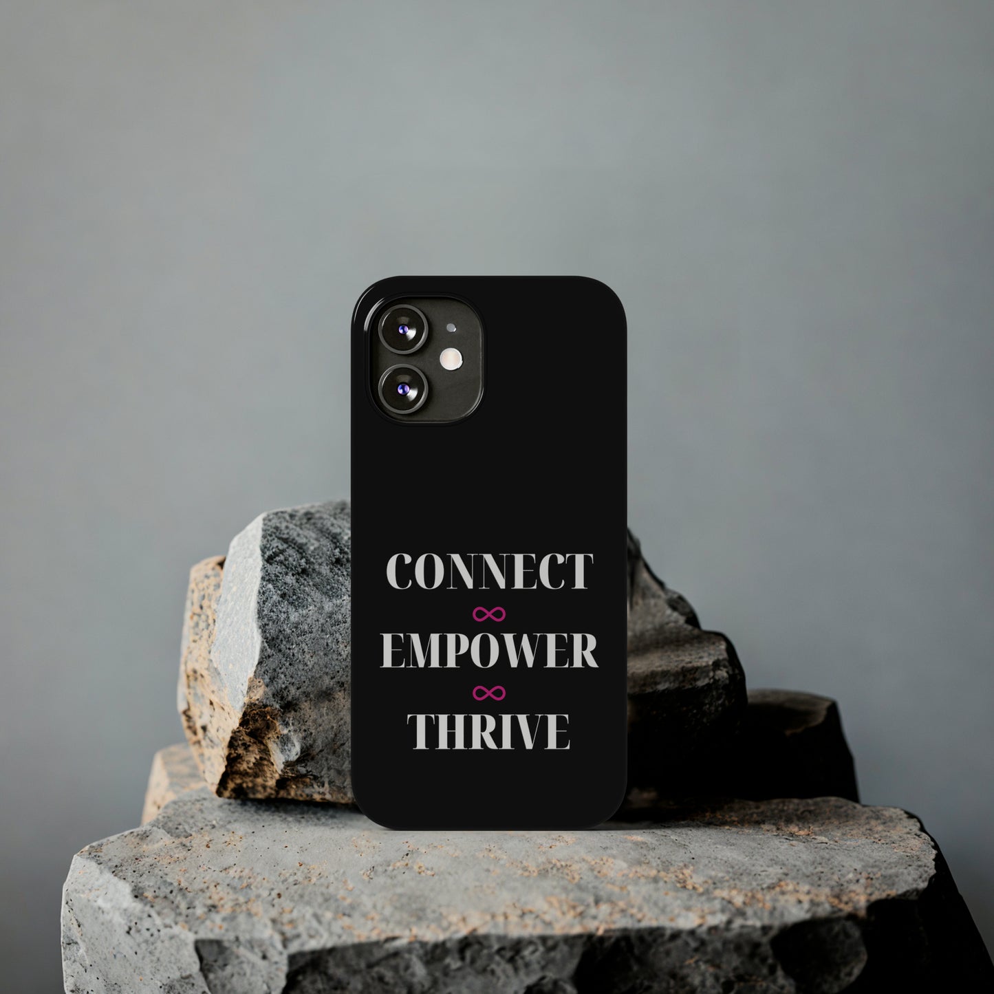 Black - Connect - Empower - Iphone 15-12 Slim Phone Case