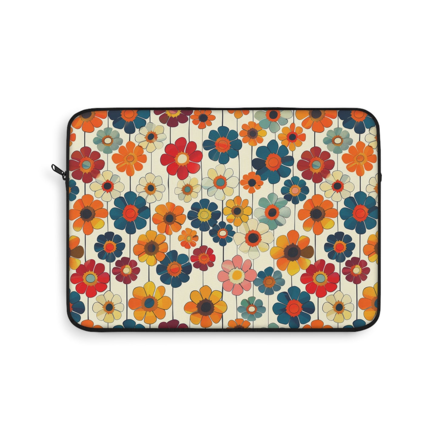 Blooming Joy Vibrant Retro Floral Pattern Laptop or Ipad Protective Sleeve 3 Sizes Available