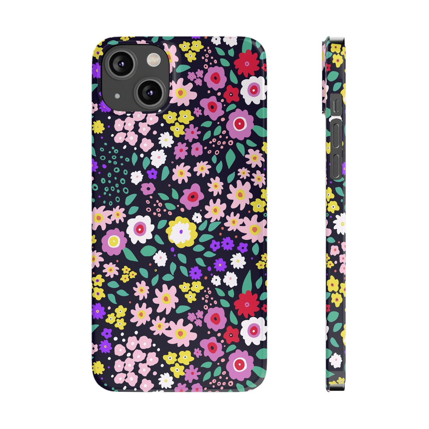 Tiny Colorful Flowers Iphone 15-12 Slim Phone Case