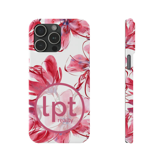 LPT Realty Logo -  Large Pink Flower Iphone 15-12 Slim Phone Case