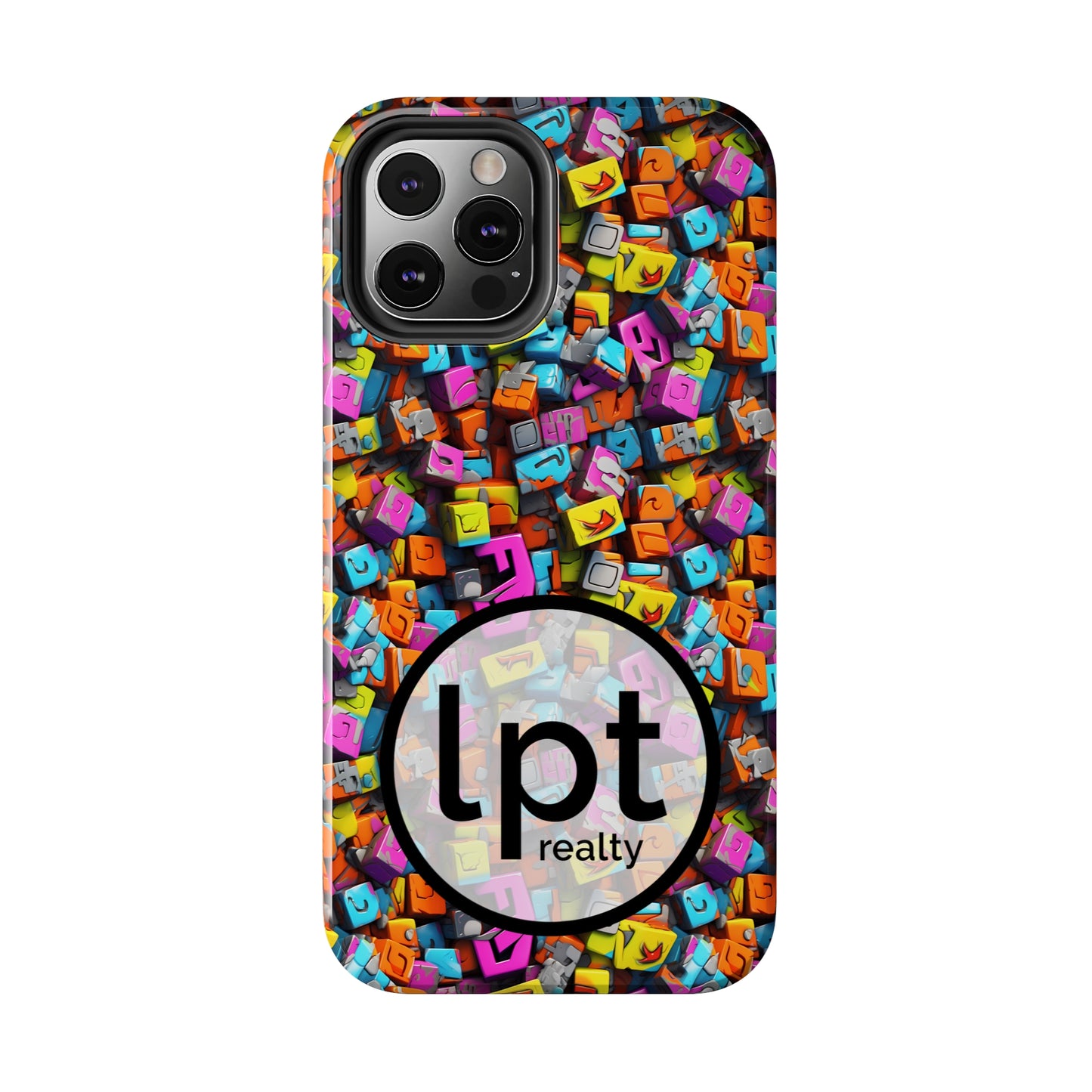 LPT Realty Logo -  3D Abstract Colorful Block Design Iphone Tough Phone Case