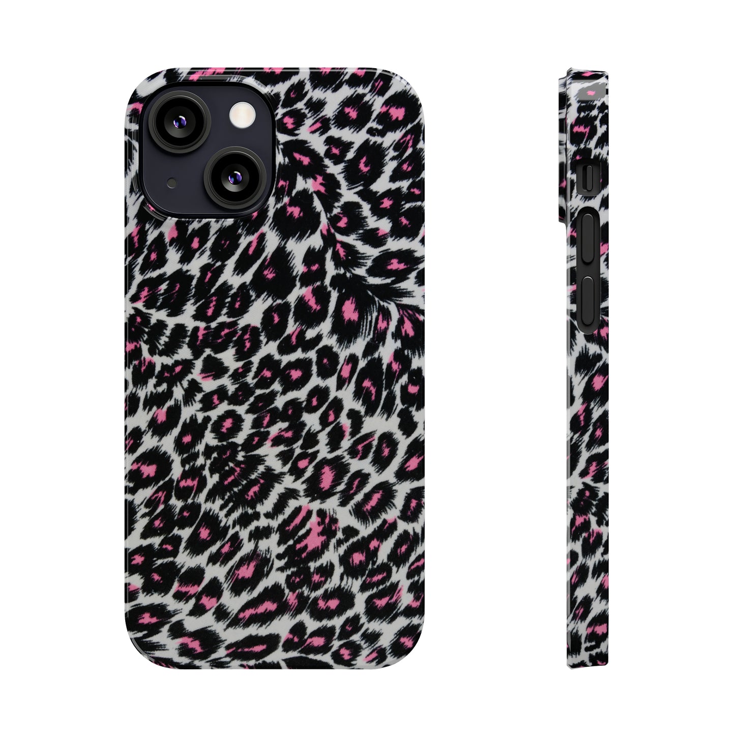 Fierce Femininity Pink and Black Leopard Print Iphone 15-12 Slim Phone Case