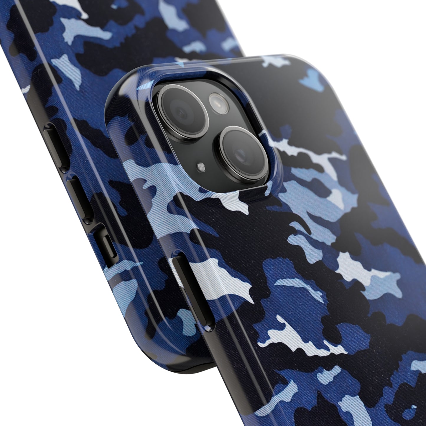 Deep Sea Concealment: Navy Blue Camouflage Iphone Tough Phone Case