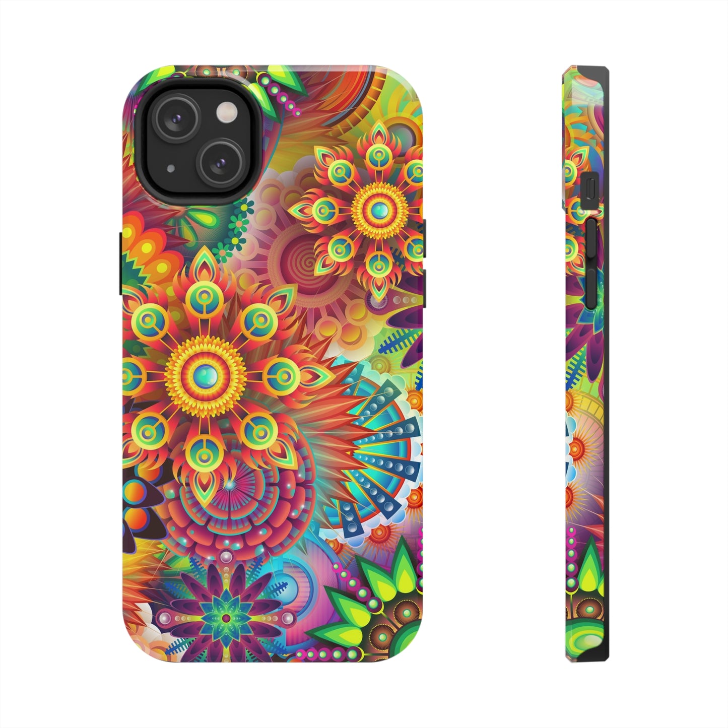 Rainbow Flower Power Design Iphone Tough Phone Case