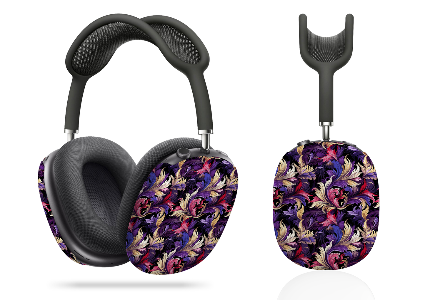 Purple, Gold & Pink Floral Swirls of Foliage AirPod Max Case Protective Covers