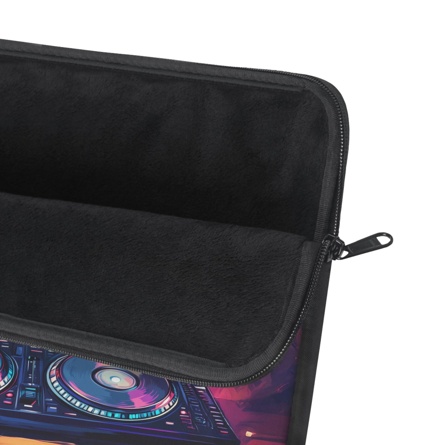 DJ Kitty Spinning Retro Beats  Laptop or Ipad Protective Sleeve 3 Sizes Available