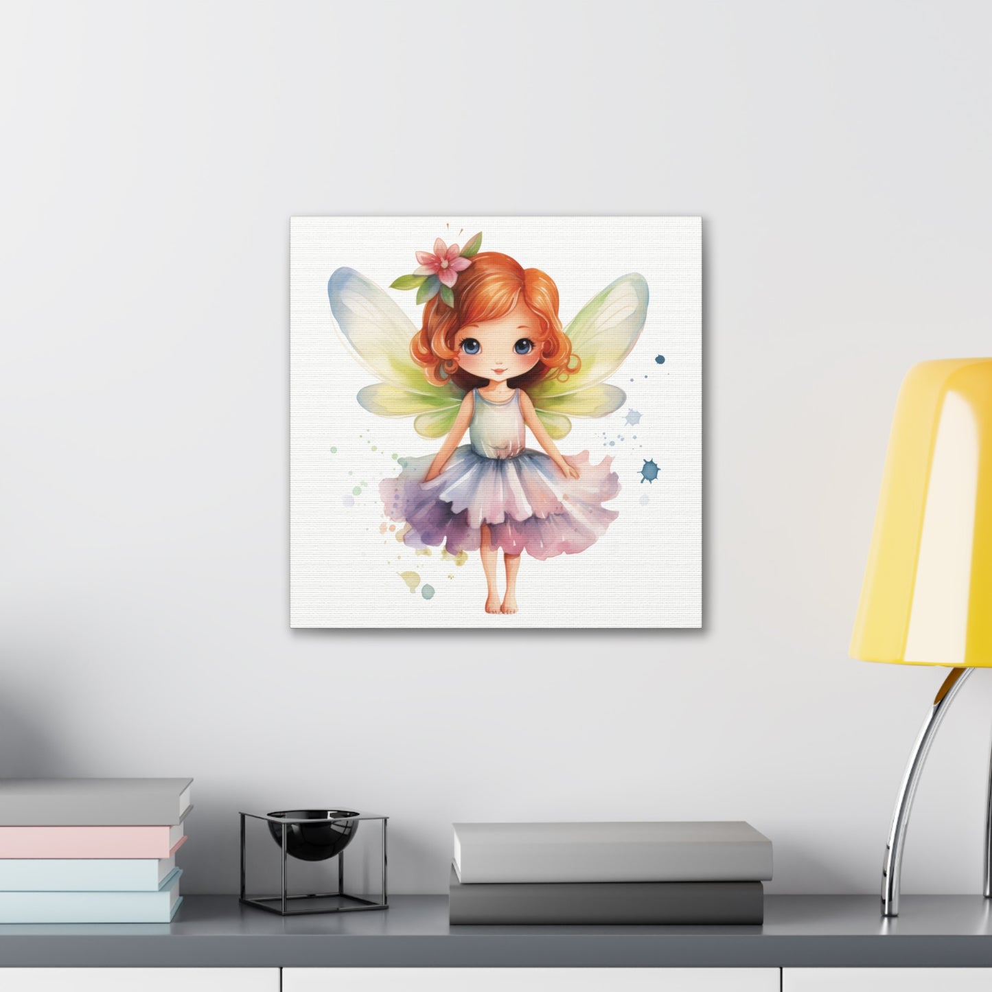 Watercolor Portrait of an Irish Red-Haired Little Girl as a Fairy Ballerina on Canvas Gallery - 5 Sizes