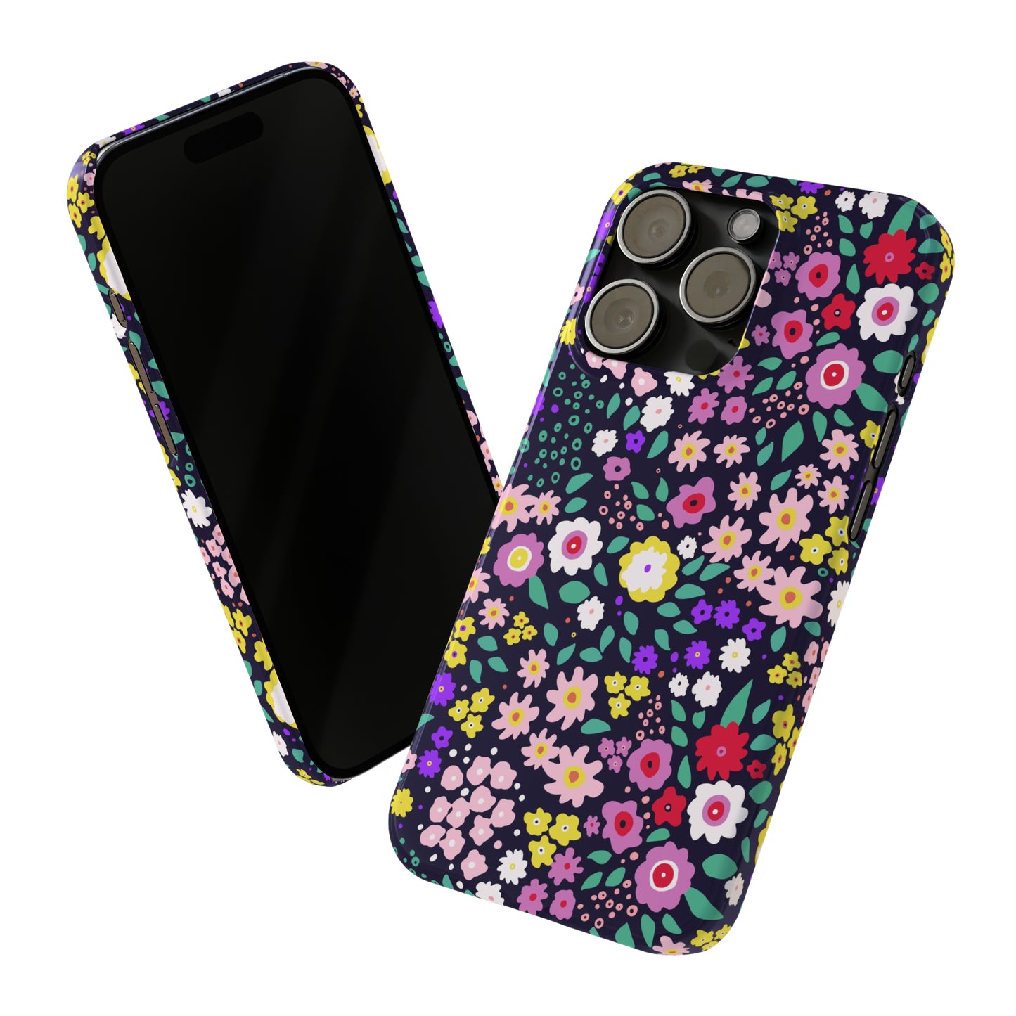 Tiny Colorful Flowers Iphone 15-12 Slim Phone Case