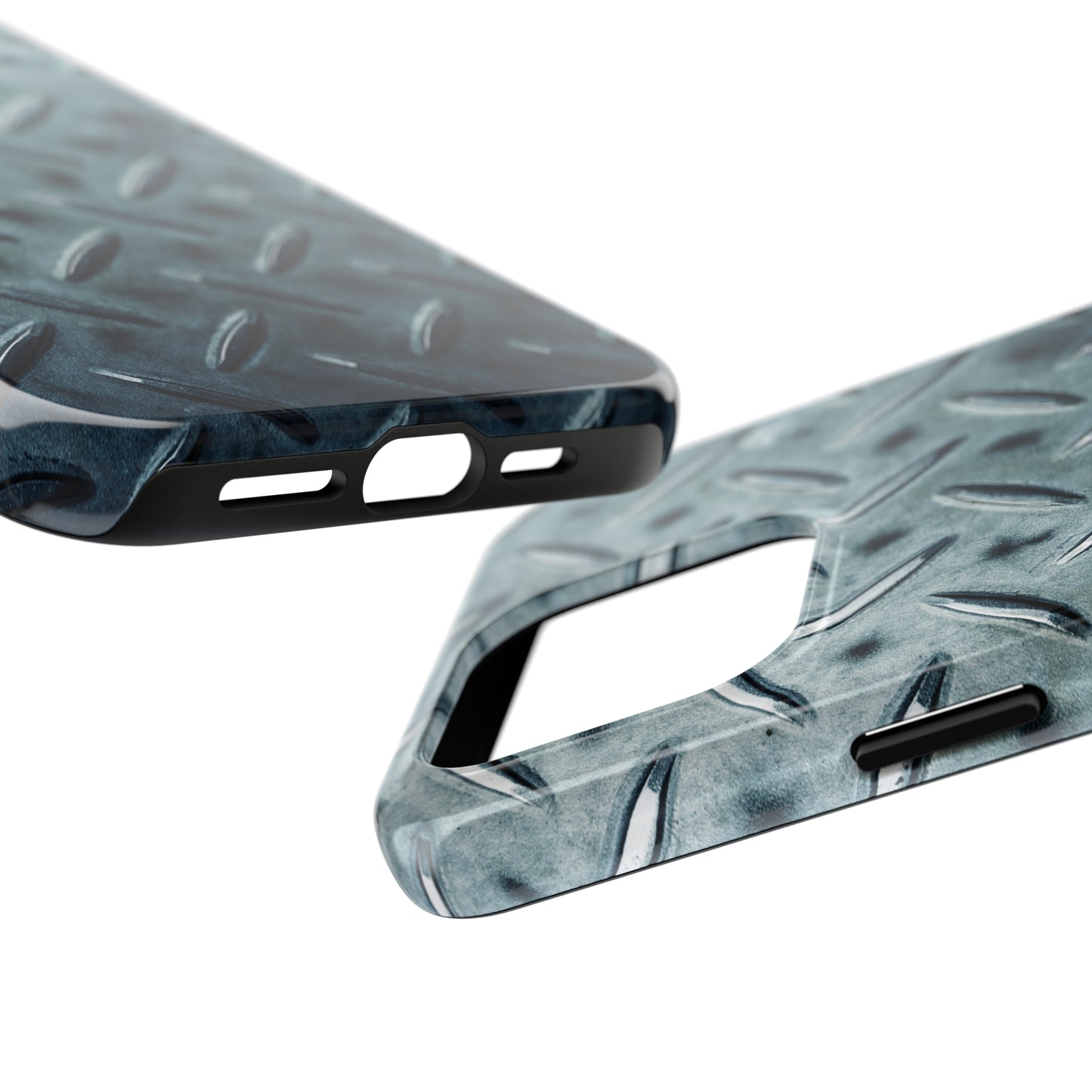 Blue Steel Diamond Plate Design Iphone Tough Phone Case