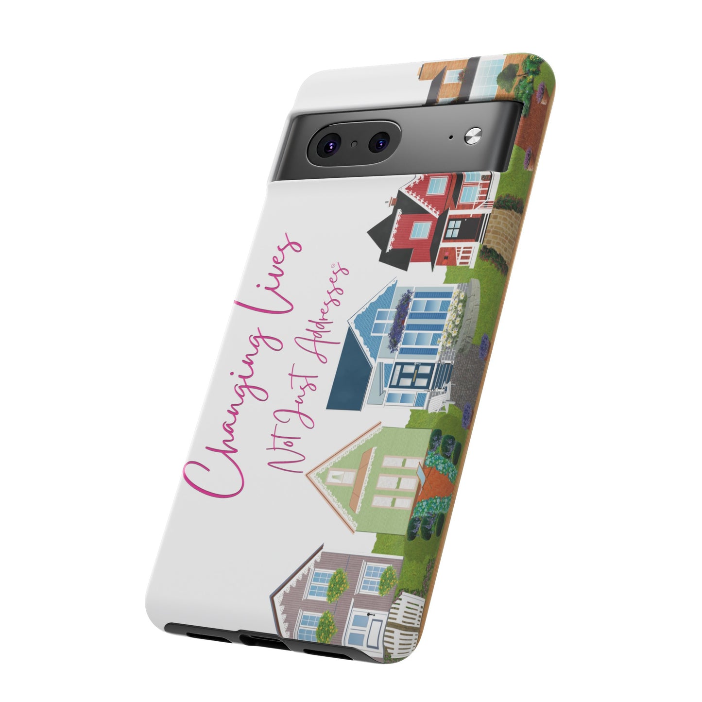 Changing Lives Not Just Addresses Pink on White Phone Case - Real Estate Agent & REALTORS©