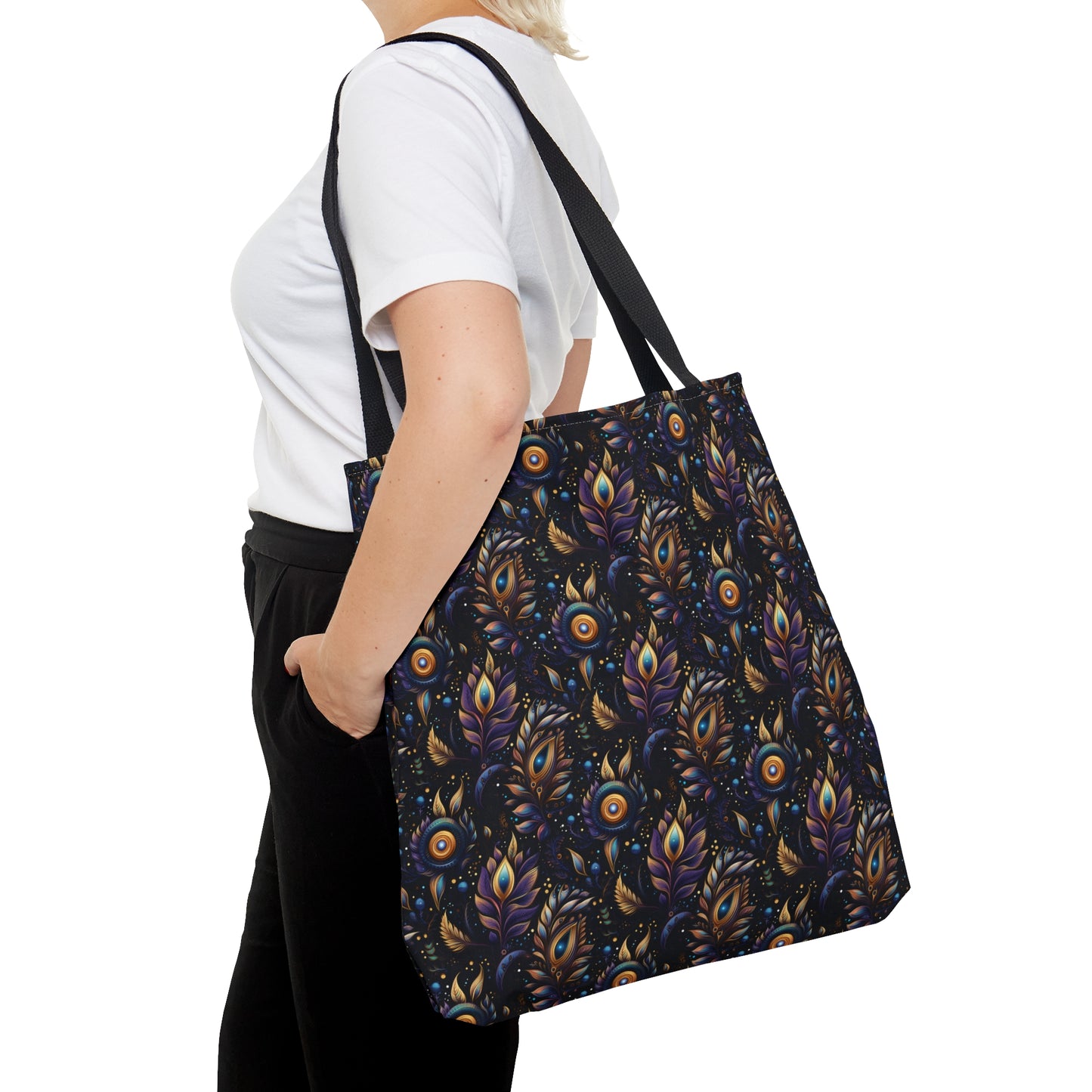 Mystical Enchanted Leaves and Celestial Stars - Canvas Tote 3 Sizes