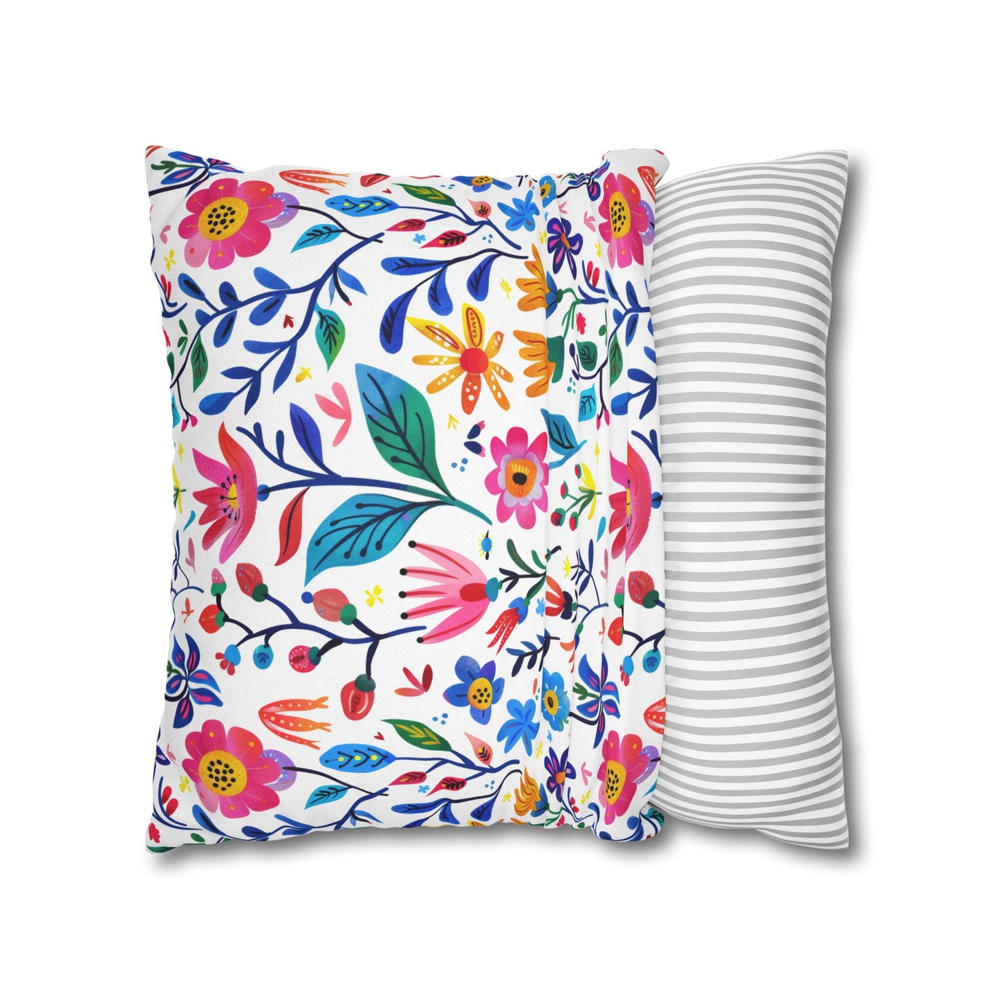 Blossoming Beauties: Charming Floral Blooms to Welcome Spring Spun Polyester Square Pillowcase 4 Sizes