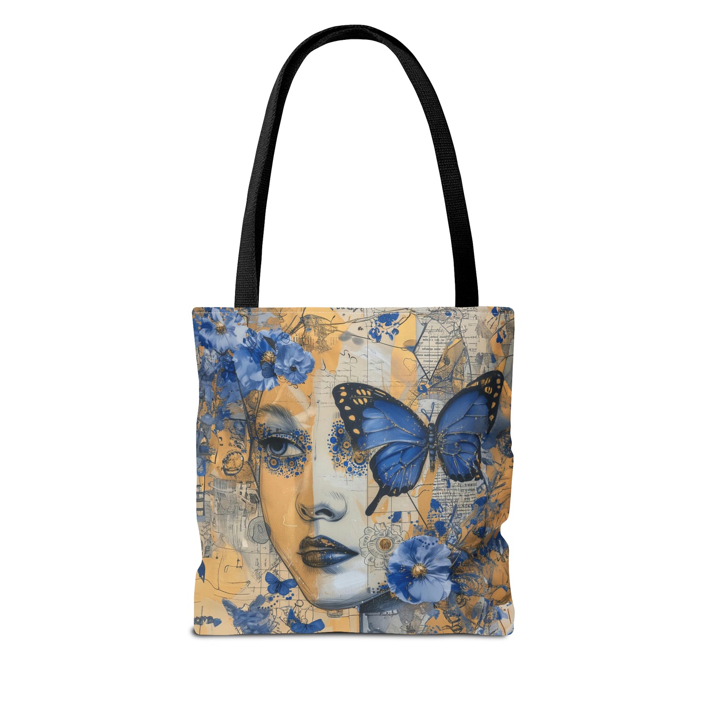 Rustic Urban Butterfly Reflection Canvas Tote Bag - 3 Sizes