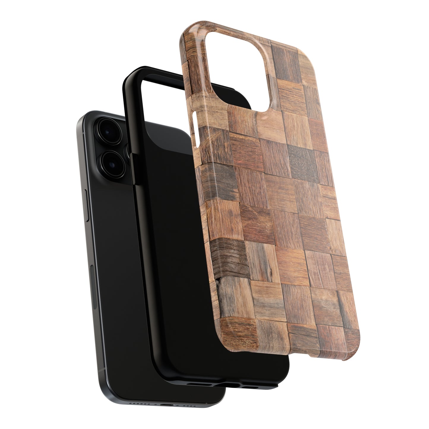 Organic Elegance Natural Woven Wood Design Design Iphone Tough Phone Case